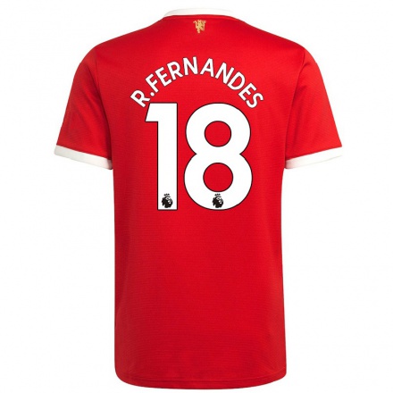 Kinder Fußball Bruno Fernandes #18 Rot Heimtrikot Trikot 2021/22 T-shirt