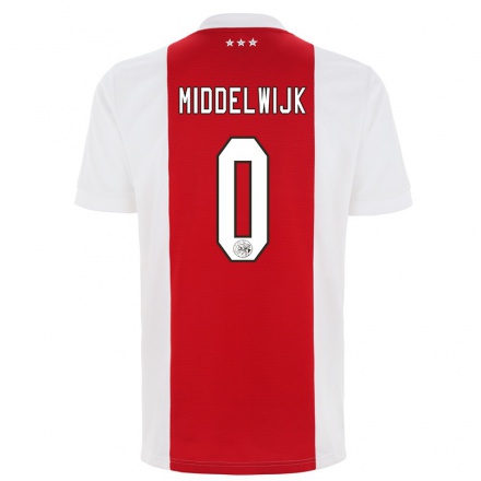 Kinder Fußball Lars Middelwijk #0 Rot-Weiss Heimtrikot Trikot 2021/22 T-Shirt