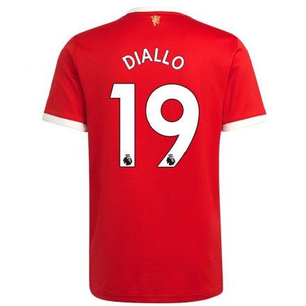 Kinder Fußball Amad Diallo #19 Rot Heimtrikot Trikot 2021/22 T-shirt
