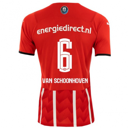 Kinder Fußball Nurija Van Schoonhoven #6 Rot Heimtrikot Trikot 2021/22 T-shirt