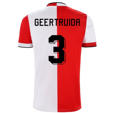 Kinder Fußball Lutsharel Geertruida #3 Rot-Weiss Heimtrikot Trikot 2021/22 T-Shirt