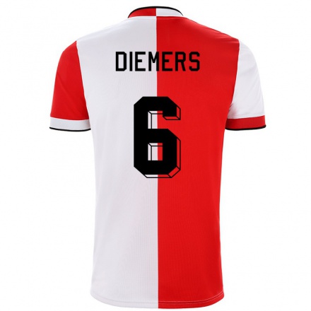Kinder Fußball Mark Diemers #6 Rot-Weiss Heimtrikot Trikot 2021/22 T-Shirt