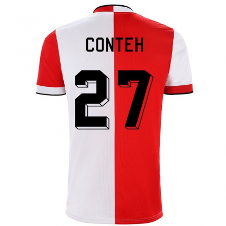 Kinder Fußball Christian Conteh #27 Rot-Weiss Heimtrikot Trikot 2021/22 T-Shirt