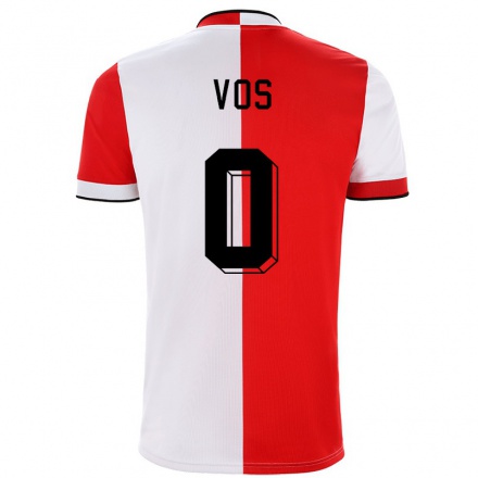 Kinder Fußball Delano Vos #0 Rot-Weiss Heimtrikot Trikot 2021/22 T-Shirt