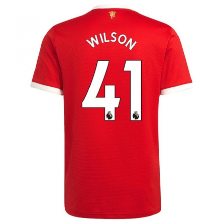 Kinder Fußball Emelia Wilson #41 Rot Heimtrikot Trikot 2021/22 T-Shirt