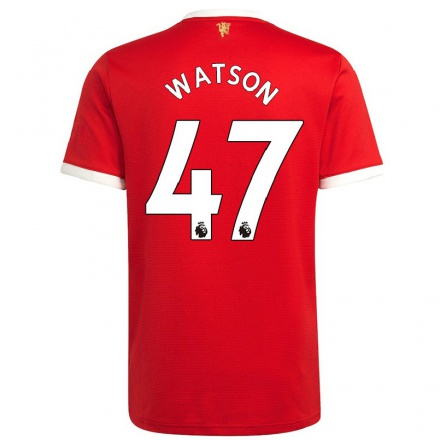 Kinder Fußball Polly Watson #47 Rot Heimtrikot Trikot 2021/22 T-shirt