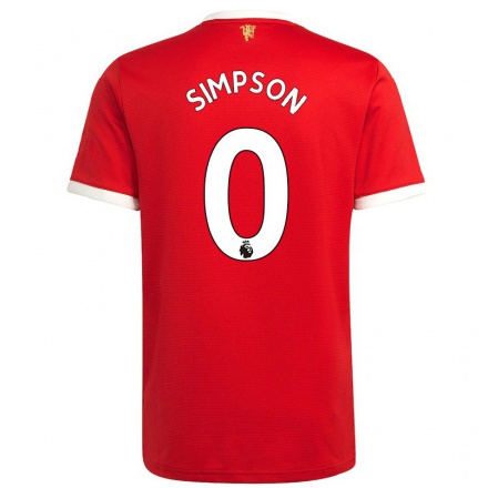 Kinder Fußball Jessica Simpson #0 Rot Heimtrikot Trikot 2021/22 T-shirt