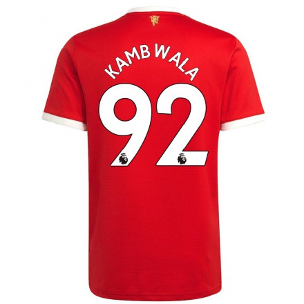 Kinder Fußball Willy Kambwala #92 Rot Heimtrikot Trikot 2021/22 T-shirt