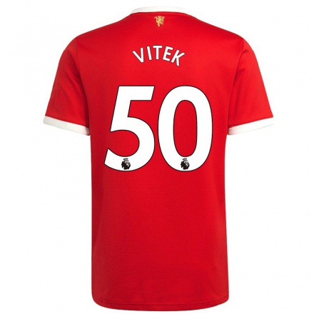 Kinder Fußball Radek Vitek #50 Rot Heimtrikot Trikot 2021/22 T-shirt