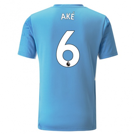 Kinder Fußball Nathan Ake #6 Blau Heimtrikot Trikot 2021/22 T-Shirt