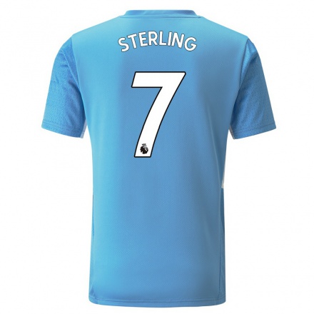 Kinder Fußball Raheem Sterling #7 Blau Heimtrikot Trikot 2021/22 T-Shirt