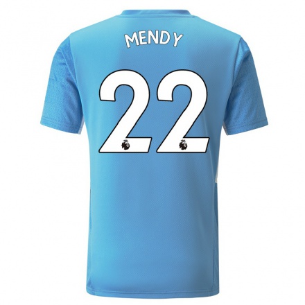 Kinder Fußball Benjamin Mendy #22 Blau Heimtrikot Trikot 2021/22 T-shirt