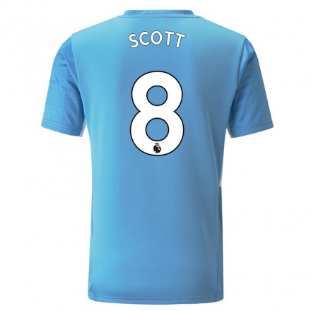 Kinder Fußball Jill Scott #8 Blau Heimtrikot Trikot 2021/22 T-shirt
