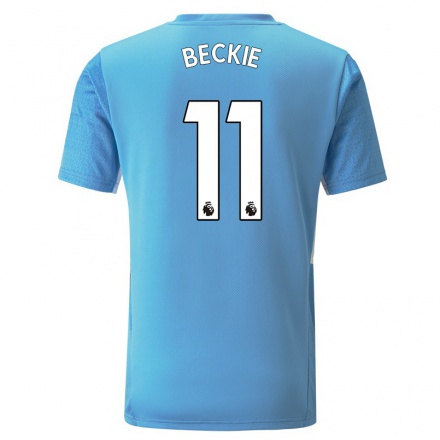 Kinder Fußball Janine Beckie #11 Blau Heimtrikot Trikot 2021/22 T-shirt