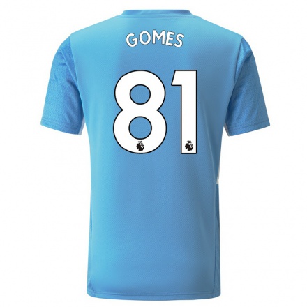 Kinder Fußball Claudio Gomes #81 Blau Heimtrikot Trikot 2021/22 T-shirt
