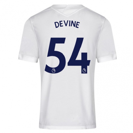 Kinder Fußball Alfie Devine #54 Weiß Heimtrikot Trikot 2021/22 T-Shirt