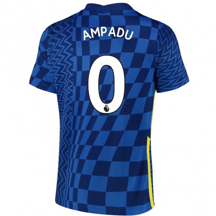 Kinder Fußball Ethan Ampadu #0 Dunkelblau Heimtrikot Trikot 2021/22 T-shirt