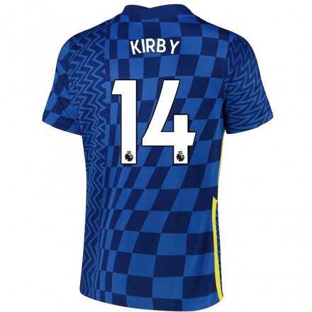 Kinder Fußball Fran Kirby #14 Dunkelblau Heimtrikot Trikot 2021/22 T-Shirt