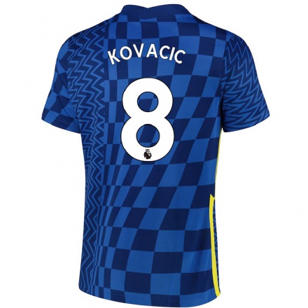 Kinder Fußball Mateo Kovacic #8 Dunkelblau Heimtrikot Trikot 2021/22 T-shirt