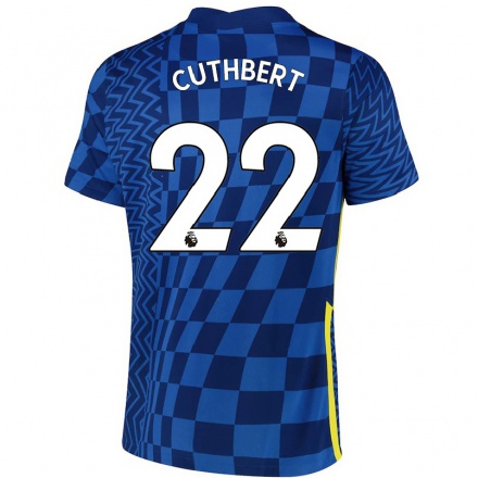Kinder Fußball Erin Cuthbert #22 Dunkelblau Heimtrikot Trikot 2021/22 T-shirt