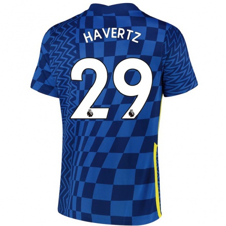 Kinder Fußball Kai Havertz #29 Dunkelblau Heimtrikot Trikot 2021/22 T-Shirt
