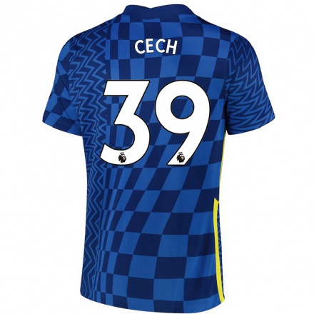 Kinder Fußball Petr Cech #39 Dunkelblau Heimtrikot Trikot 2021/22 T-Shirt