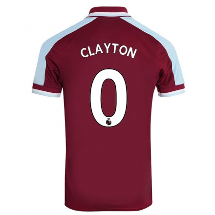 Kinder Fußball Regan Clayton #0 Kastanienbraun Heimtrikot Trikot 2021/22 T-Shirt