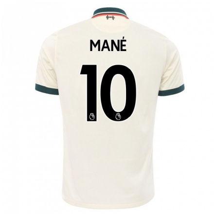 Kinder Fußball Sadio Mane #10 Beige Auswärtstrikot Trikot 2021/22 T-Shirt