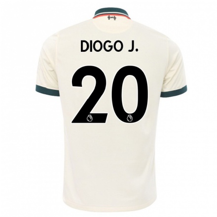 Kinder Fußball Diogo Jota #20 Beige Auswärtstrikot Trikot 2021/22 T-shirt
