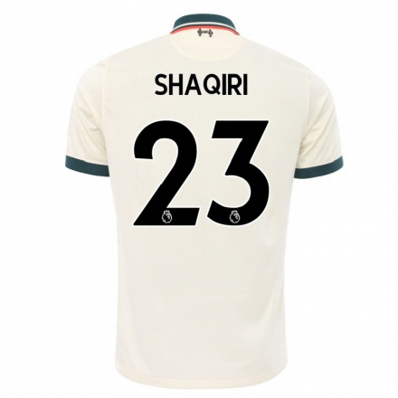 Kinder Fußball Xherdan Shaqiri #23 Beige Auswärtstrikot Trikot 2021/22 T-shirt