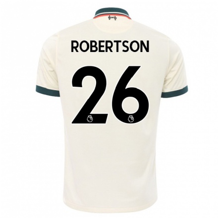 Kinder Fußball Andrew Robertson #26 Beige Auswärtstrikot Trikot 2021/22 T-shirt