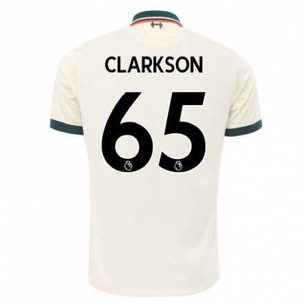 Kinder Fußball Leighton Clarkson #65 Beige Auswärtstrikot Trikot 2021/22 T-shirt