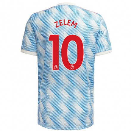 Kinder Fußball Katie Zelem #10 Blau Weiss Auswärtstrikot Trikot 2021/22 T-Shirt