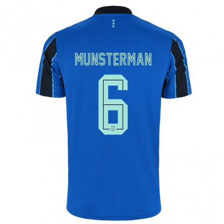 Kinder Fußball Marthe Munsterman #6 Blau Schwarz Auswärtstrikot Trikot 2021/22 T-Shirt