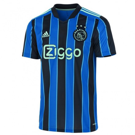 Kinder Fußball Marjolijn Van Den Bighelaar #11 Blau Schwarz Auswärtstrikot Trikot 2021/22 T-shirt