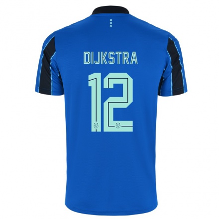 Kinder Fußball Caitlin Dijkstra #12 Blau Schwarz Auswärtstrikot Trikot 2021/22 T-Shirt