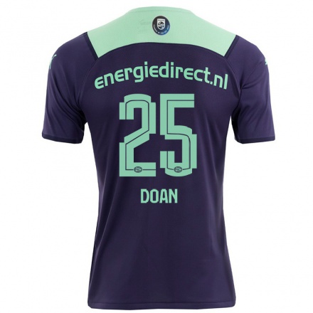 Kinder Fußball Ritsu Doan #25 Dunkelviolett Auswärtstrikot Trikot 2021/22 T-shirt