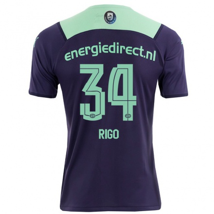 Kinder Fußball Dante Rigo #34 Dunkelviolett Auswärtstrikot Trikot 2021/22 T-shirt