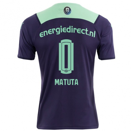 Kinder Fußball Emmanuel Matuta #0 Dunkelviolett Auswärtstrikot Trikot 2021/22 T-shirt