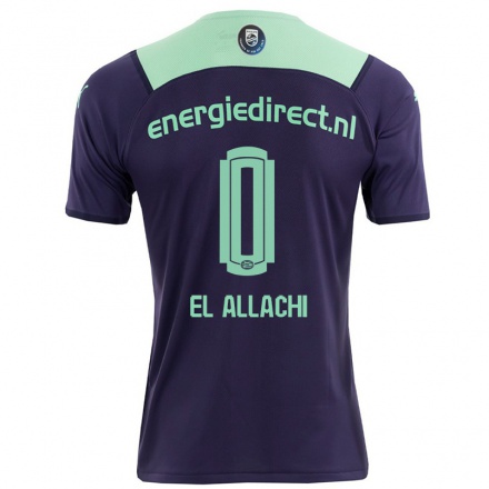 Kinder Fußball Chahid El Allachi #0 Dunkelviolett Auswärtstrikot Trikot 2021/22 T-shirt