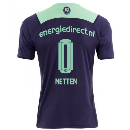 Kinder Fußball Luc Netten #0 Dunkelviolett Auswärtstrikot Trikot 2021/22 T-shirt