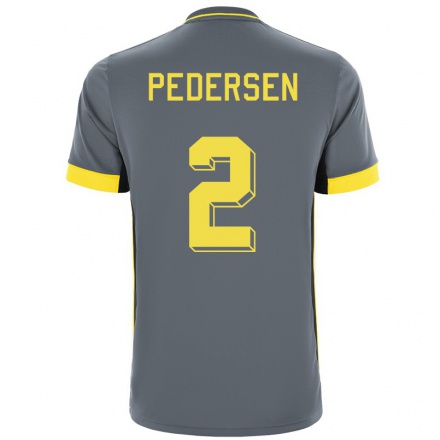 Kinder Fußball Marcus Holmgren Pedersen #2 Grad Schwarz Auswärtstrikot Trikot 2021/22 T-Shirt