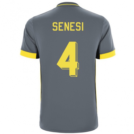 Kinder Fußball Marcos Senesi #4 Grad Schwarz Auswärtstrikot Trikot 2021/22 T-Shirt