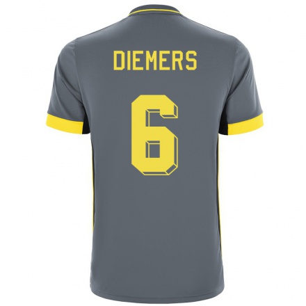Kinder Fußball Mark Diemers #6 Grad Schwarz Auswärtstrikot Trikot 2021/22 T-Shirt