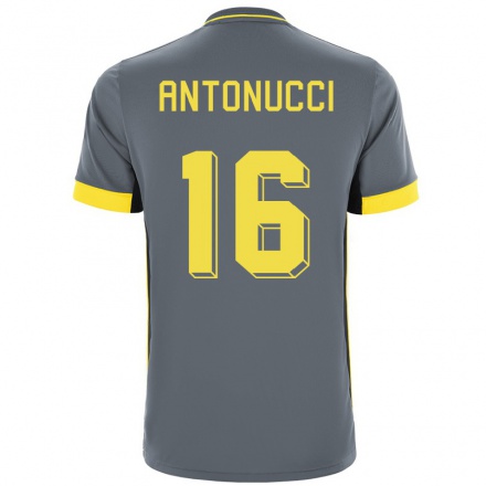 Kinder Fußball Francesco Antonucci #16 Grad Schwarz Auswärtstrikot Trikot 2021/22 T-Shirt