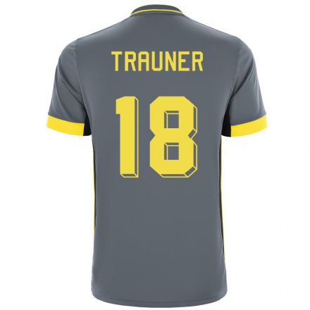 Kinder Fußball Gernot Trauner #18 Grad Schwarz Auswärtstrikot Trikot 2021/22 T-Shirt