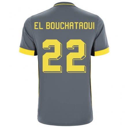 Kinder Fußball Achraf El Bouchataoui #22 Grad Schwarz Auswärtstrikot Trikot 2021/22 T-Shirt
