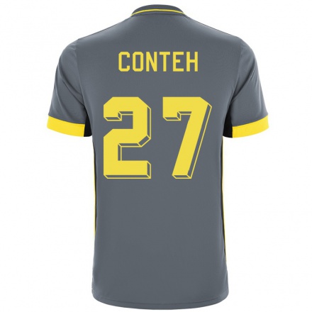 Kinder Fußball Christian Conteh #27 Grad Schwarz Auswärtstrikot Trikot 2021/22 T-Shirt