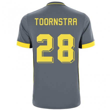 Kinder Fußball Jens Toornstra #28 Grad Schwarz Auswärtstrikot Trikot 2021/22 T-Shirt