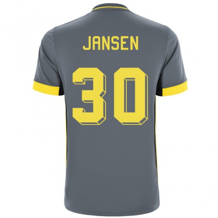 Kinder Fußball Thijs Jansen #30 Grad Schwarz Auswärtstrikot Trikot 2021/22 T-Shirt